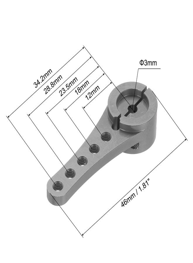 MECCANIXITY 2 Pcs Aluminum Servo Horn Long 25T Steering Arm 46mm Length Bright Gray Suitable for DIY RC Car/Boat/AirplanesBoat Model Accessories with M2.5 Screws - Image 2