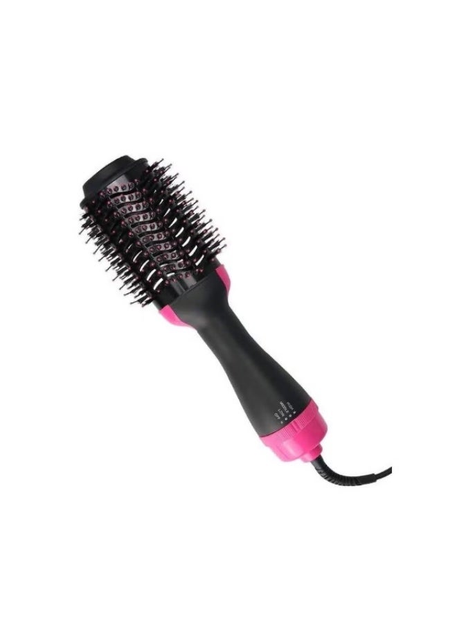 فرشاة مجفف شعر بتقنية الأيونات السوداء بقدرة 1000 وات، تصميم بيضاوي عريض 19 سم و3 إعدادات للحرارة، فرشاة هواء ساخن 360 درجة مئوية لتجفيف وتصفيف سريع بتقنية أيونية مضادة للتجعد - Image 1