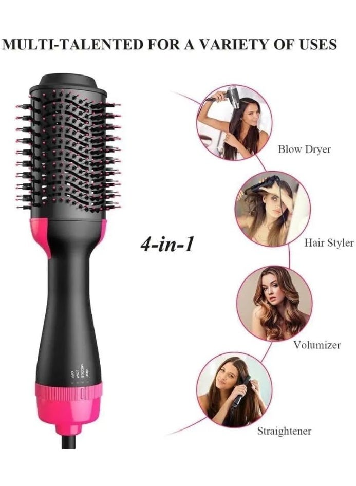 فرشاة مجفف شعر بتقنية الأيونات السوداء بقدرة 1000 وات، تصميم بيضاوي عريض 19 سم و3 إعدادات للحرارة، فرشاة هواء ساخن 360 درجة مئوية لتجفيف وتصفيف سريع بتقنية أيونية مضادة للتجعد - Image 5