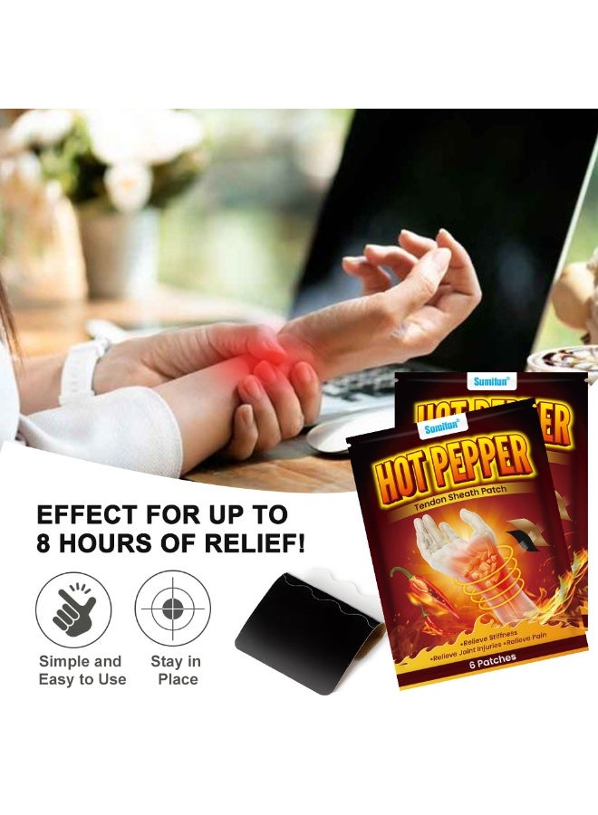 Sumifun Hot Pepper Tendon Sheath Patch,Improve blood circulation,Repair damaged tendon tissue,6 Patches - Image 4