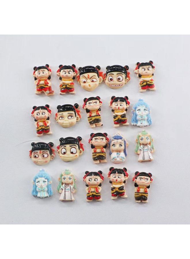 Explosions Which Lotus Root Cake Resin Jewelry Accessories Cream Glue Diy Which Expression Bag Tide Play Toys Wholesale-Color:Nezha Resin Accessories Mixed Hair  - Image 2
