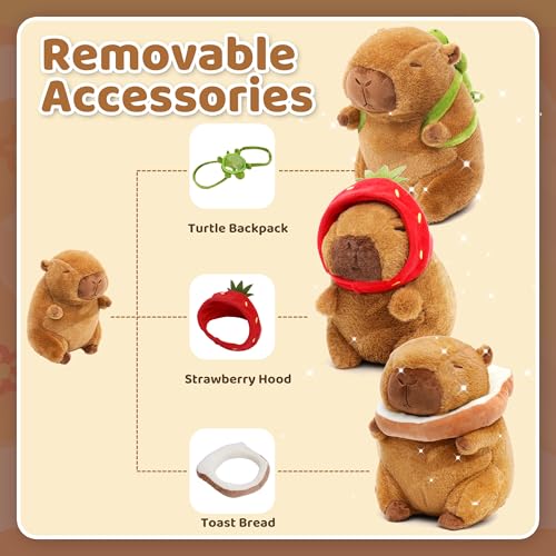 Mushplushies 4PC Capybara Plush Keychain Cute Small Capybara Mini Stuffed Animal Valentines Day Gifts for Kids Birthday Party Favors Decorations - Image 5