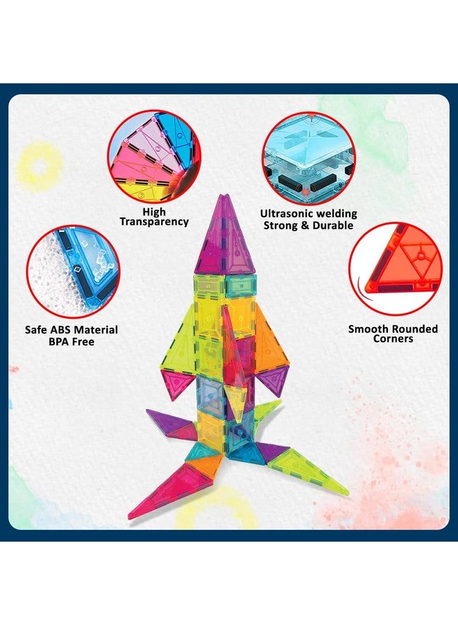 Wembley Magnetic Tiles for Kids|Constructing&Creative Learning Educational Brain Development Toys|Magnetic Building Blocks for Kids-Stem Learning Kit- Toys for Kids (48pcs),Multicolor - Image 3