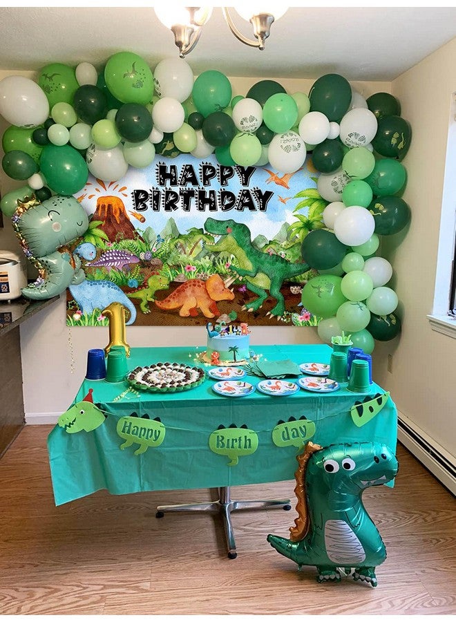 Avezano Dinosaur Birthday Banner for Kids Watercolor Dinosaur Happy Birthday Backdrop Cartoon Dino Birthday Party Supplies Decoration 70.8 x 43.3 Inch - Image 5