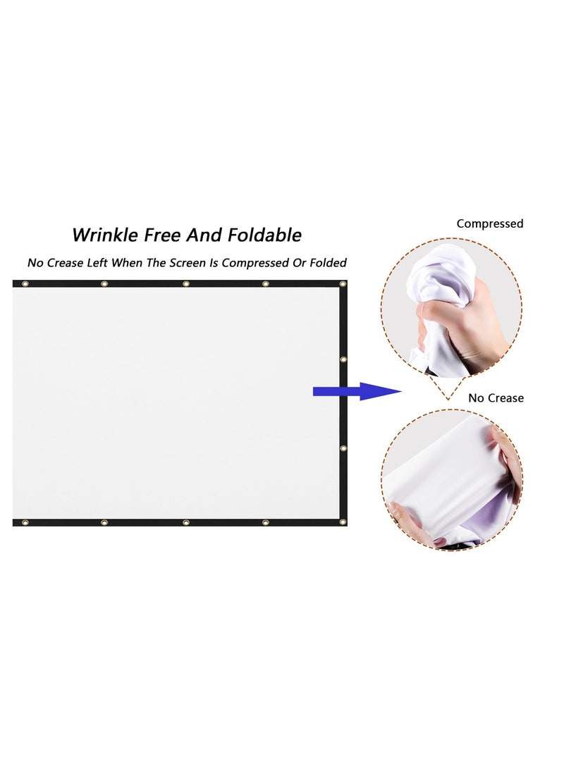 120inch Projector Screen,16:9 4K ,with Hooks,Portable, Projection Screens, Movie Screen ,Double Sided ,Washable, Foldable ,for Home Theater , Office, Outdoor Movies,Camp Party - Image 2
