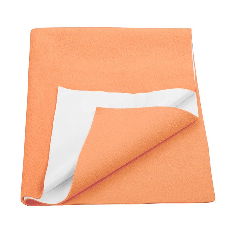 Trance Quick Dry - Soft Bed Protector Waterproof Baby Cot Sheet - (Single-90x182 cm,Orange) - Image 1