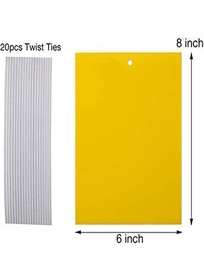 20 Pcs Yellow Sticky Fly Traps, Fly Paper Stickers, Sticky Fly Catchers Dual Side, Uv Resistant and Waterproof, for Insect Against Fungus Gnats, Whiteflies, Aphids, Leafminers, Etc, 15X20Cm - Image 2