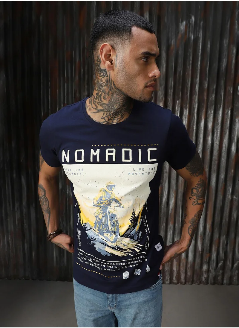 هاي ستار Men Navy Tshirts