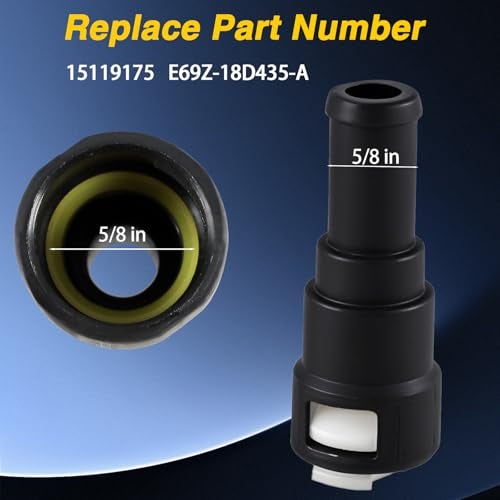 EVRBUL HVAC Heater Hose Connector 5/8in Heater Tube x 5/8in Coolant Hose Heater Core Coolant Hose Connector with Clamp Compatible with Chevy Cadillac GMC Pontiac Ford Lincoln Replace# 15119175 800-403 - Image 4