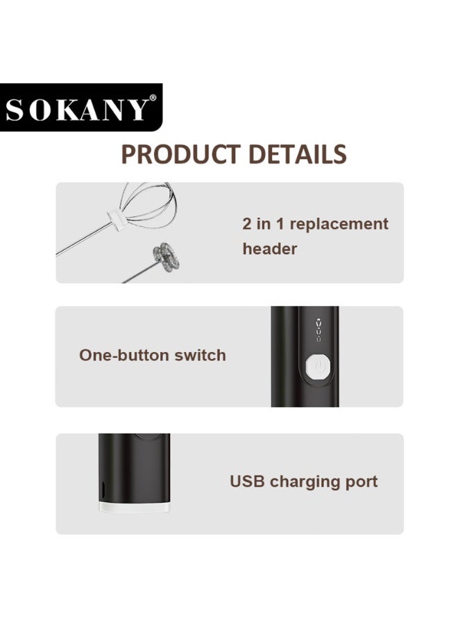 سوكاني ضربة البيض الكهربائية المحمولة متعددة الوظائف مع 2 رؤوس خلط - Image 4