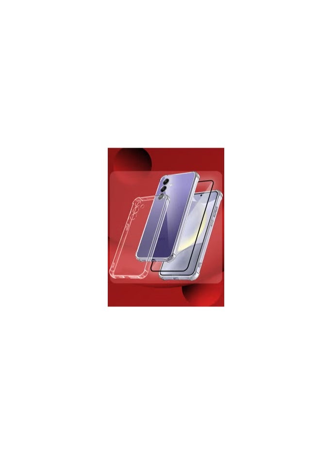 CATANES - 2 Packs For Samsung Galaxy S24 Plus Gorilla Case and Screen Protector Shock-Absorption Flexible Clear TPU Rubber Protective Cell Phone Cover Slim Fit Transparent Protective Case Cover - Image 1