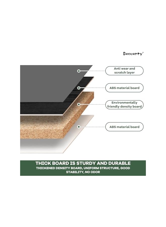 Beauenty Height Adjustable Camping Table, Lightweight Portable Outdoor Table With Carrying Bag, 38Cm Waterproof Abs Tabletop, Aluminium Alloy Tripod Support (Black) - Image 5