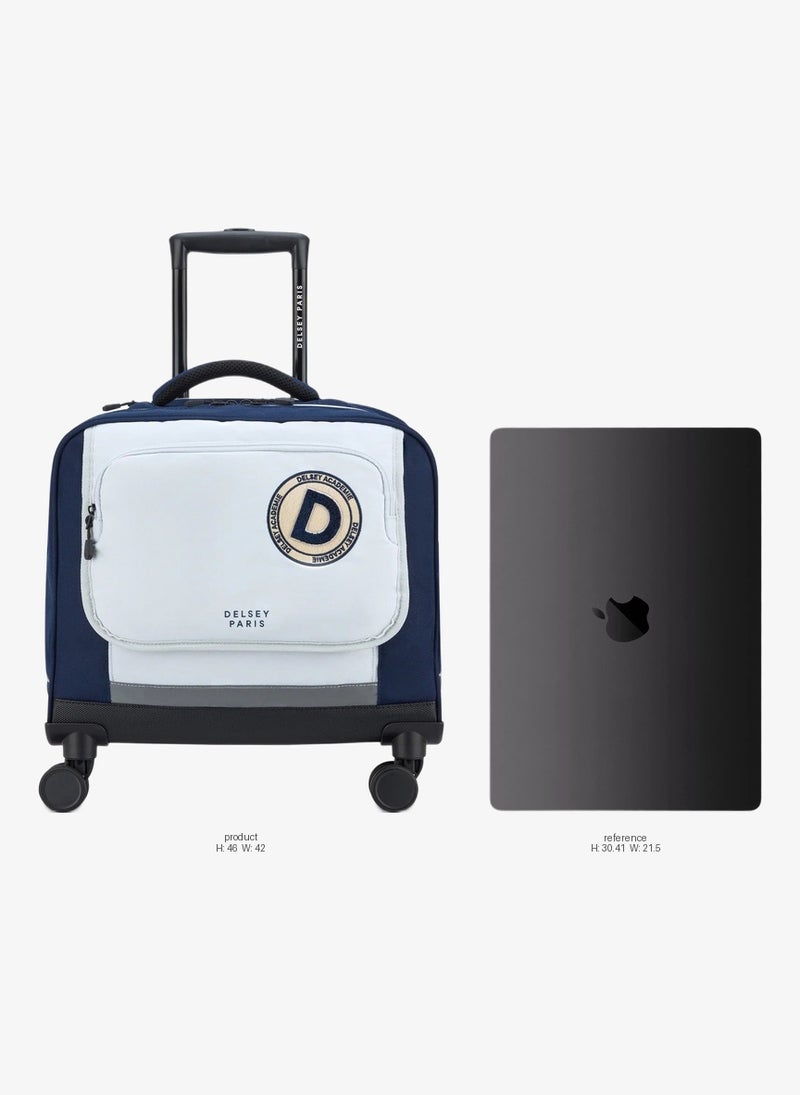 DELSEY Paris BTS 2025, 4-Double Wheeled Hard Shell Horizontal School Trolley Bag – Navy Blue - Image 2