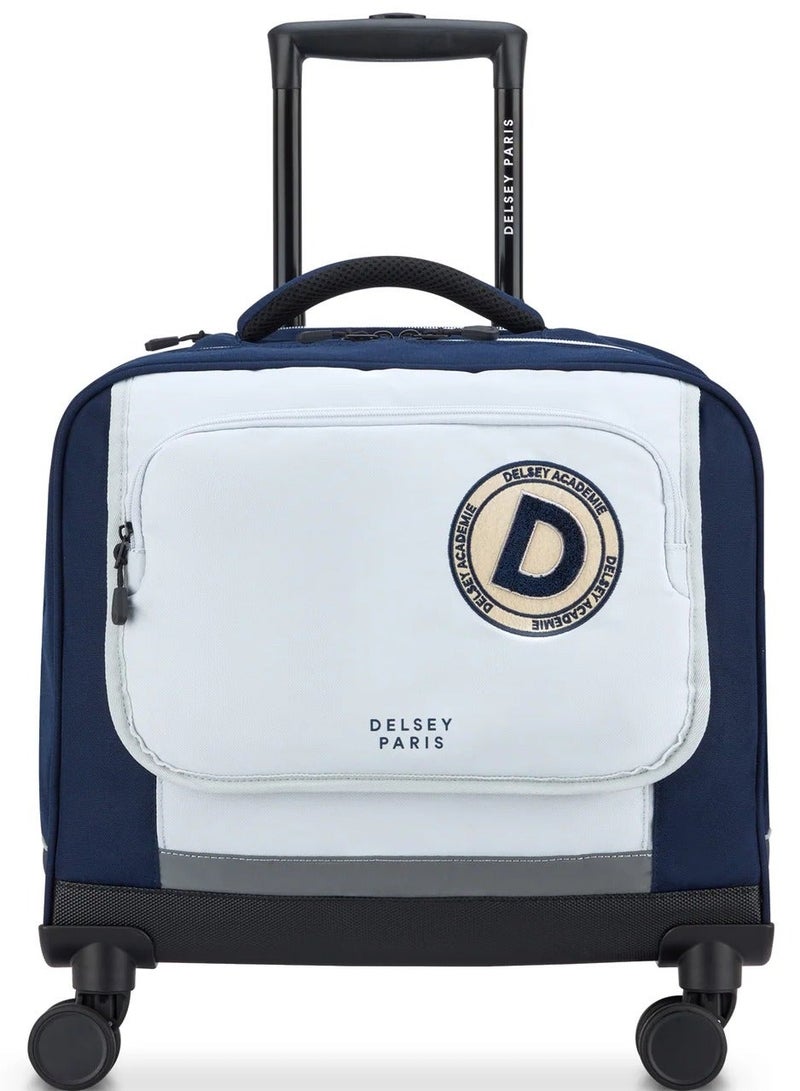 DELSEY Paris BTS 2025, 4-Double Wheeled Hard Shell Horizontal School Trolley Bag – Navy Blue - Image 1