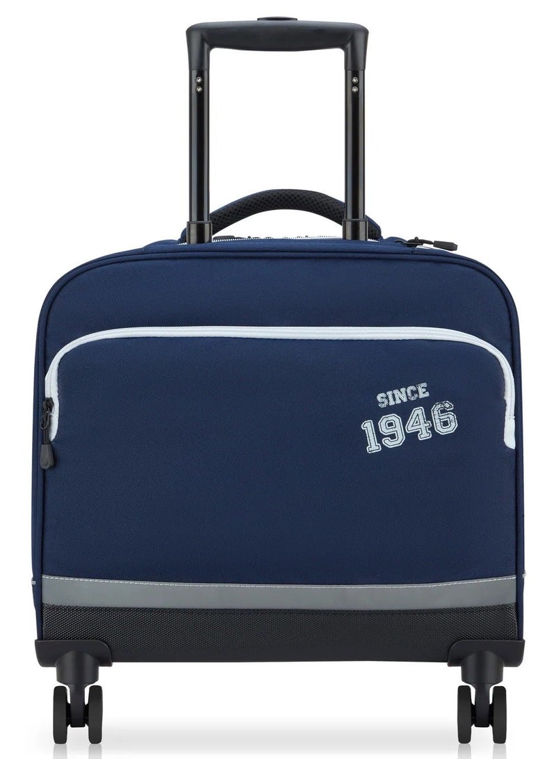 DELSEY Paris BTS 2025, 4-Double Wheeled Hard Shell Horizontal School Trolley Bag – Navy Blue - Image 5