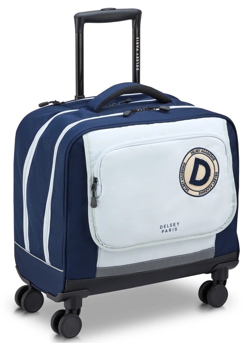 DELSEY Paris BTS 2025, 4-Double Wheeled Hard Shell Horizontal School Trolley Bag – Navy Blue - Image 3