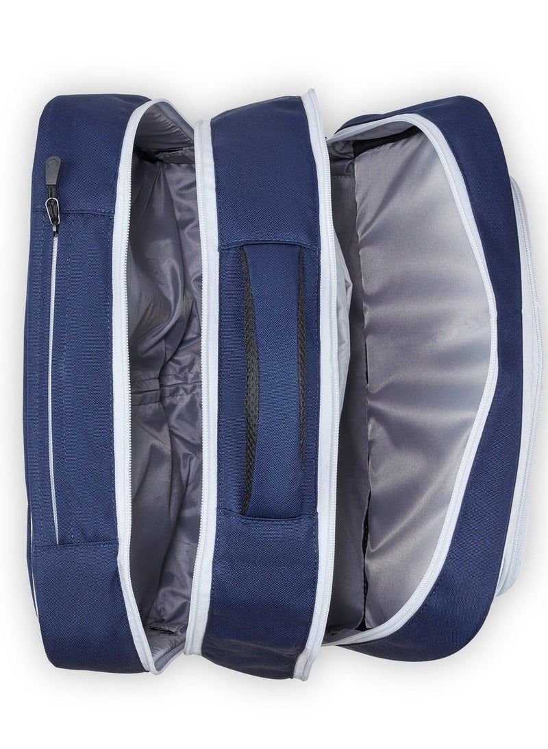 DELSEY Paris BTS 2025, 4-Double Wheeled Hard Shell Horizontal School Trolley Bag – Navy Blue - Image 4