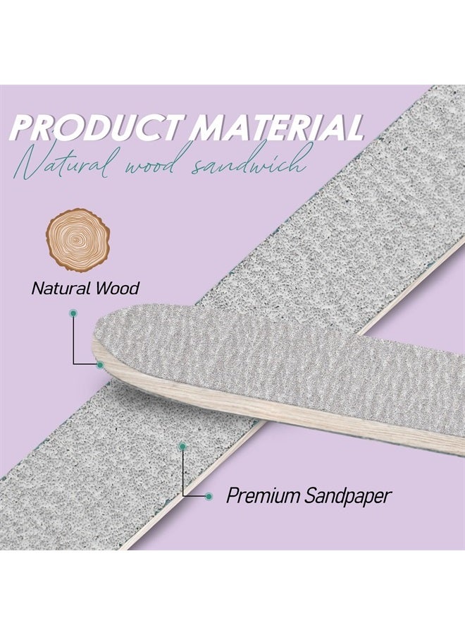 Salvmary Professional Disposable Zebra Nail Files 100/180 Grit 5" Double Sided Emery Board Manicure Pedicure Tools 50Pcs - Image 5