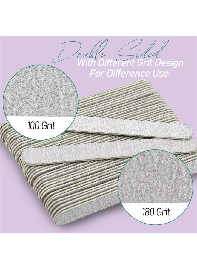 Salvmary Professional Disposable Zebra Nail Files 100/180 Grit 5" Double Sided Emery Board Manicure Pedicure Tools 50Pcs - Image 3