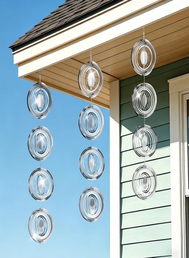 Beeplove 3pcs Reflective Wind Spinners Outdoor for Bird Scare - Stainless Steel Bird Reflectors to Keep Birds Away, Pinwheels for Yard and Garden Decor, Round - Image 1