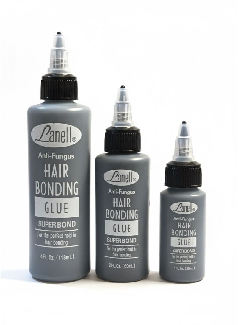 Lanell Anti-Fungus Hair Bonding Glue - Super Bond (3-Piece Set: 4fl.oz/118ml, 2fl.oz/60ml, 1fl.oz/30ml) - Image 1