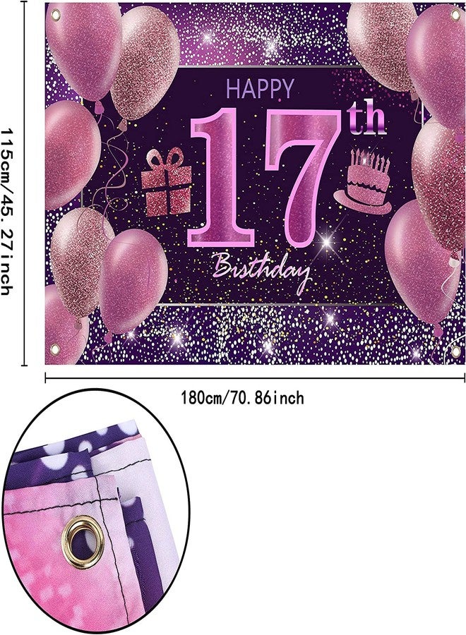 IMISI زينة عيد الميلاد السابع عشر للفتيات، لافتة عيد ميلاد سعيد، زينة وردية اللون للحفلات، خلفية عيد ميلاد للنساء - Image 3