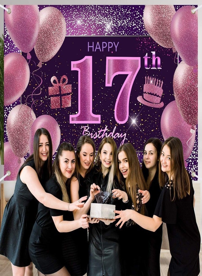 IMISI زينة عيد الميلاد السابع عشر للفتيات، لافتة عيد ميلاد سعيد، زينة وردية اللون للحفلات، خلفية عيد ميلاد للنساء - Image 4