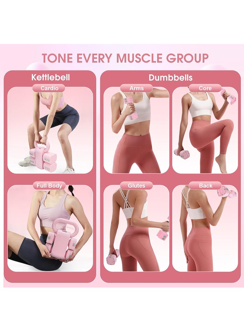 إيه جي دي جهاز تمارين اللياقة البدنية المنزلية 2 في 1 مع أثقال قابلة للتعديل ودمبل كيتل بيل للرجال والنساء - Image 4