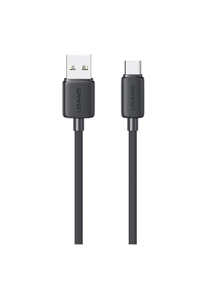 Usams US-SJ688 USB to USB-C / Type-C 3A Striped Fast Charge Data Cable, Length:1m - Image 1