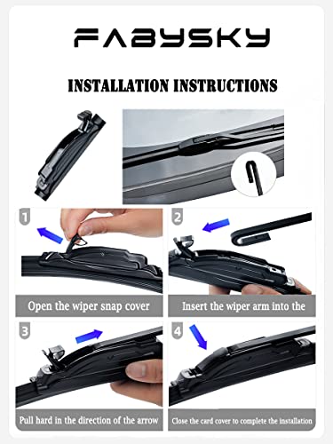 Fabysky 2 wiper Factory for Mazda 3 2014-2018,mazda 6 2009-2017, CX-5 2013-2016,Subaru Forester 2009-2011,Toyota Corolla 2002-2008 Original Equipment Replacement Wiper Blade Set - 24"/18" J-Hook - Image 5