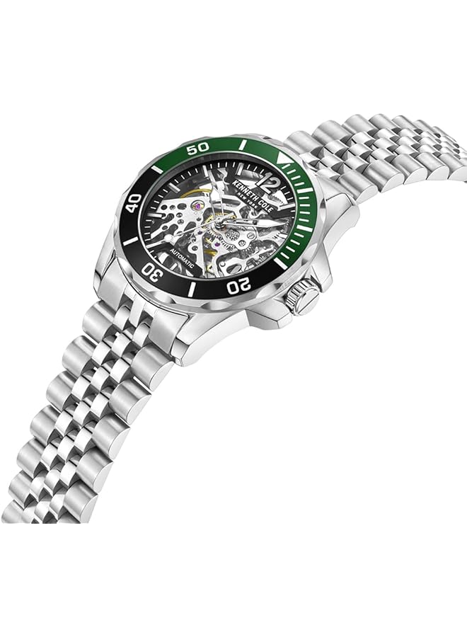 كينيث كول ساعة نيويورك أنالوج للرجال بسوار فضي من الفولاذ المقاوم للصدأ، 43 مم، 3 أجهزة الصراف الآلي Kcwgl2233002 - Image 2