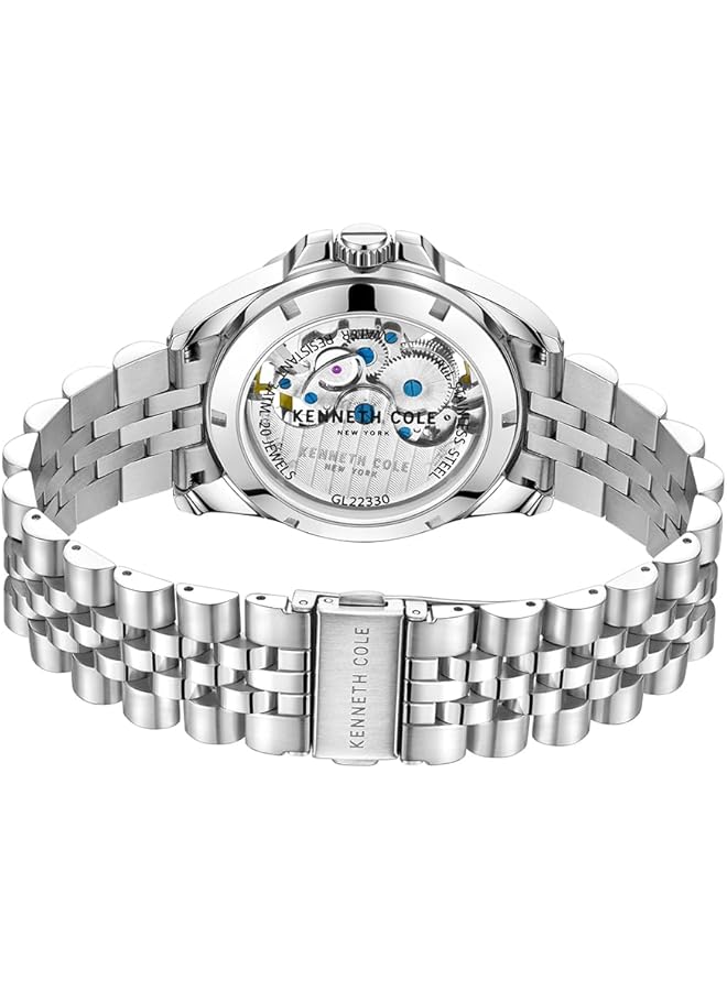 كينيث كول ساعة نيويورك أنالوج للرجال بسوار فضي من الفولاذ المقاوم للصدأ، 43 مم، 3 أجهزة الصراف الآلي Kcwgl2233002 - Image 3