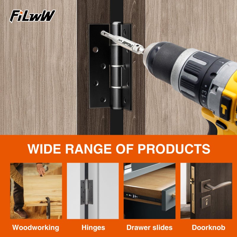 FiLwW Self-Centering Drill Bit Set, CC2430 3/32", 7/64", 9/64" Self Centering Drill Bit VIX Bit for #6 8 10 Screws - Image 4