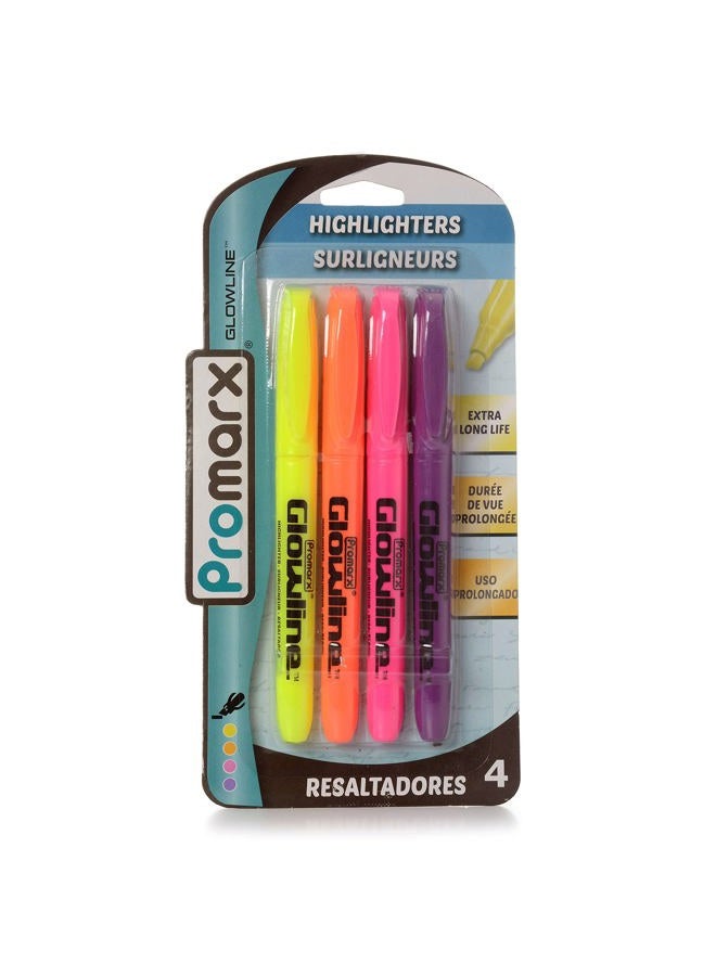 Promarx Pocket Stick Highlighters, Assorted Colors, 4 Count - Image 1