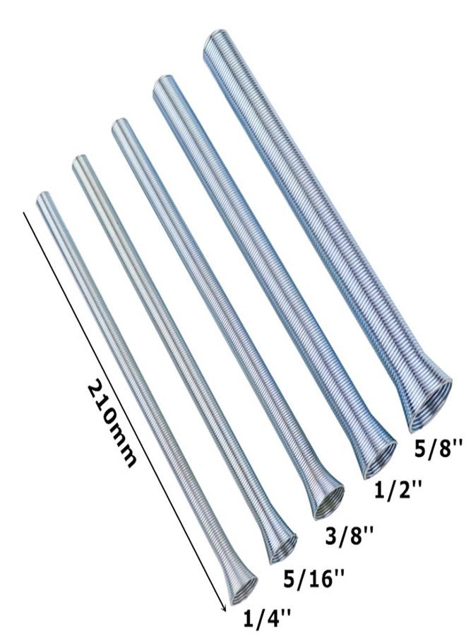 BRYHZKCM Spring Tube Benders Tubing Benders Spring for Pipe O.D.1/4, 5/16, 3/8, 1/2, 5/8 Inch Tube Bender Kit for Copper Aluminum Thin Wall Steel Tubing， 5 Pieces - Image 2