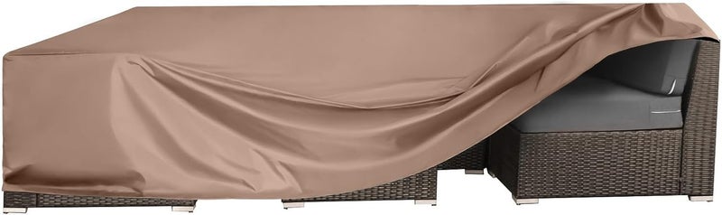 CKCLUU Patio Furniture Covers Waterproof Outdoor Furniture Cover Heavy Duty Outdoor Sectional Sofa Couch Cover Outside Dining Set Table and chairs Covers Heavy Duty Brown 75" L x 47.5" W - Image 1