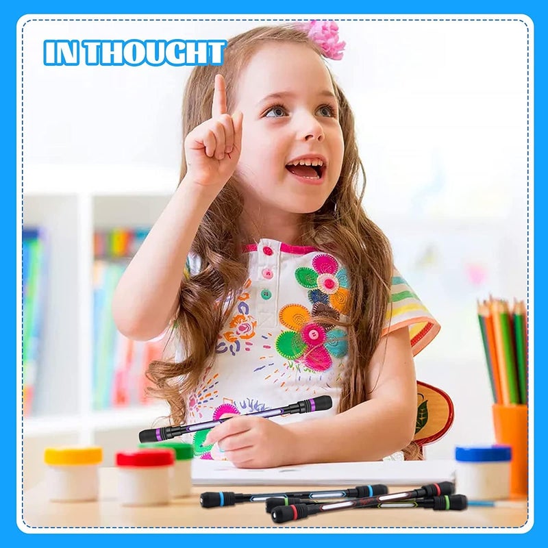 DMG TECH Spinning Pen, 4Pcs Spinning Rotating Pen, Rolling Finger Rotating Pen, Fidget Pens, Anti Slip Coating Spinning Rotating Pen, Decompression Gel Pens, For Kids Adults - Image 2