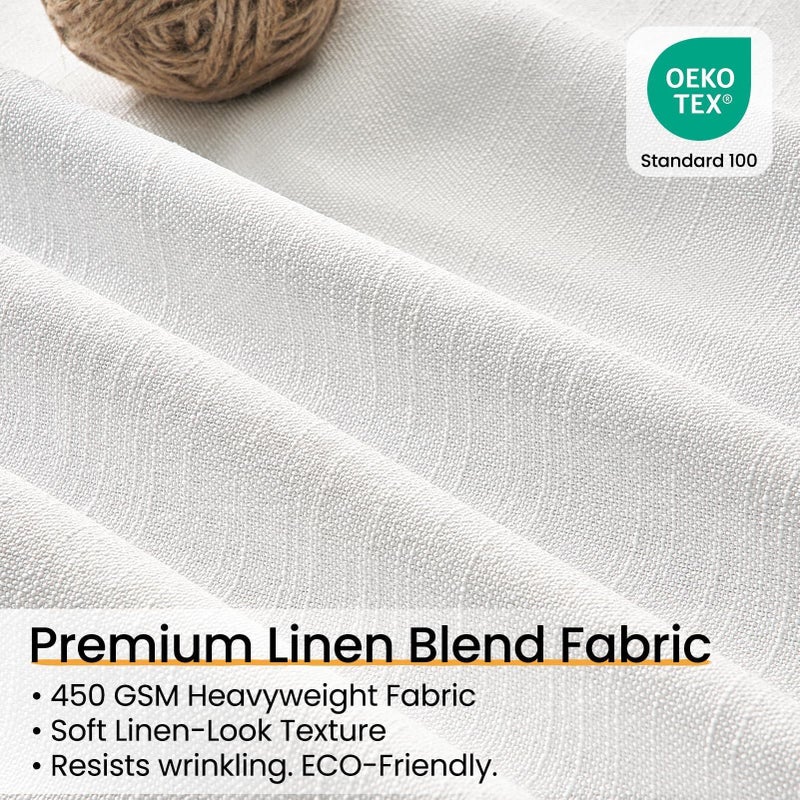 Topfinel Pinch Pleated Curtains Blackout 84 Inch 2 Panels Set, Dual Layer Natural Linen 100% Blackout Panels for Bedroom Living Room, Neutral Farmhouse Aesthetic Beige White Drapes 40" W*84" L - Image 2