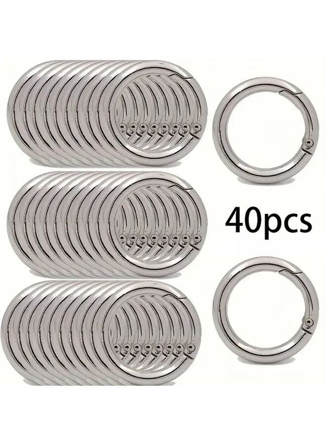 40pcs Zinc Alloy Spring O Ring Clips Large Quick Release Snap Hooks Durable Metal Fasteners - Image 1