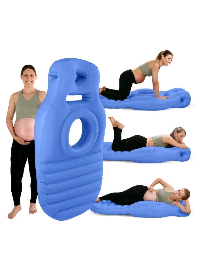 NIBEMINENT Inflatable Pregnancy Pillow, Maternity Pillow, Pregnancy Pool Float With Abdominal Hole, Full Body Maternity Airbed with Hole for Tummy Sleeping Comfort&Yoga  - Image 3