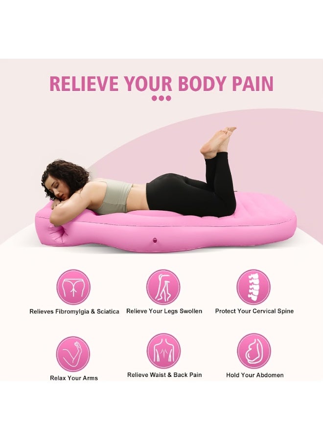 NIBEMINENT Inflatable Pregnancy Pillow, Maternity Pillow, Pregnancy Pool Float With Abdominal Hole, Full Body Maternity Airbed with Hole for Tummy Sleeping Comfort&Yoga  - Image 4