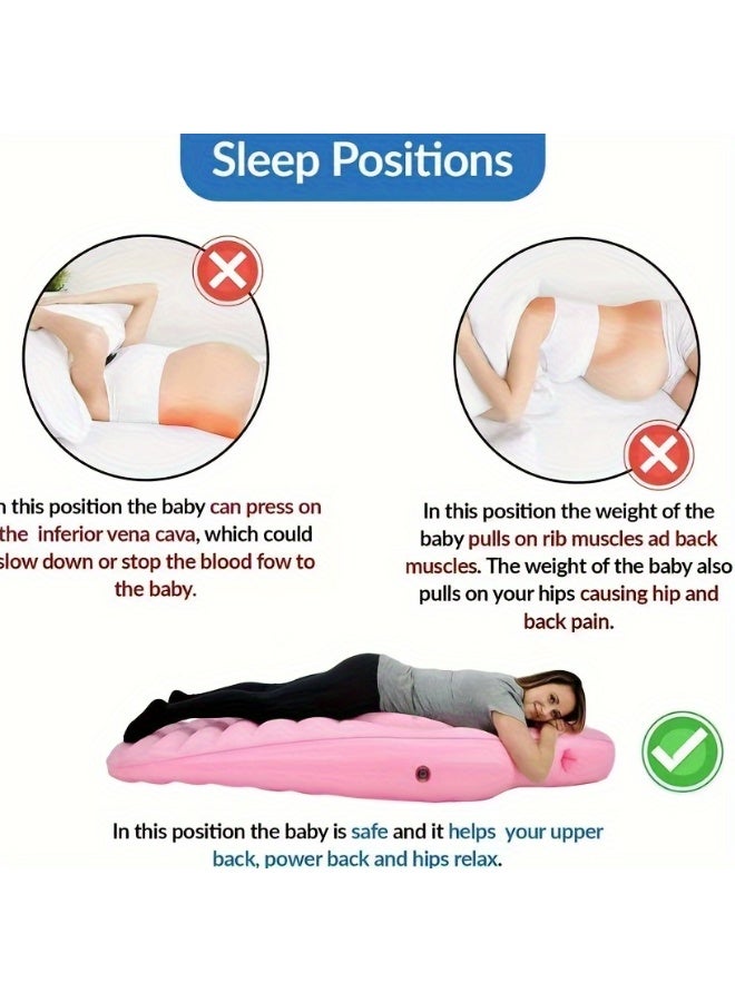 NIBEMINENT Inflatable Pregnancy Pillow, Maternity Pillow, Pregnancy Pool Float With Abdominal Hole, Full Body Maternity Airbed with Hole for Tummy Sleeping Comfort&Yoga  - Image 5