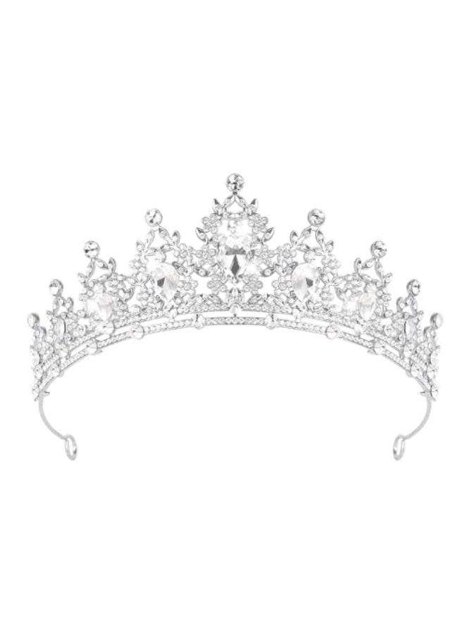 BEAYFILY Tiara for Women Crown and Tiara for Girl Princess Bride Wedding Happy Birthday Halloween Cosplay Hair Accessories Decorations Silver - Image 1