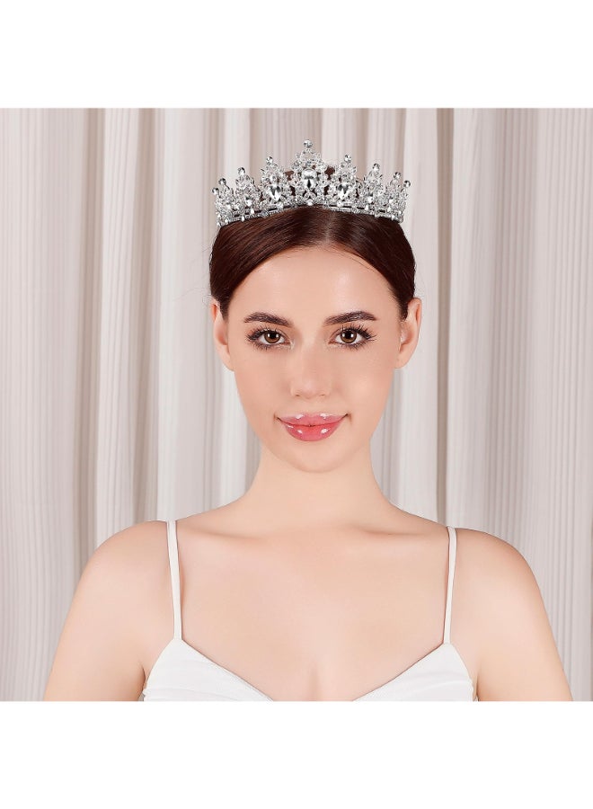 BEAYFILY Tiara for Women Crown and Tiara for Girl Princess Bride Wedding Happy Birthday Halloween Cosplay Hair Accessories Decorations Silver - Image 4