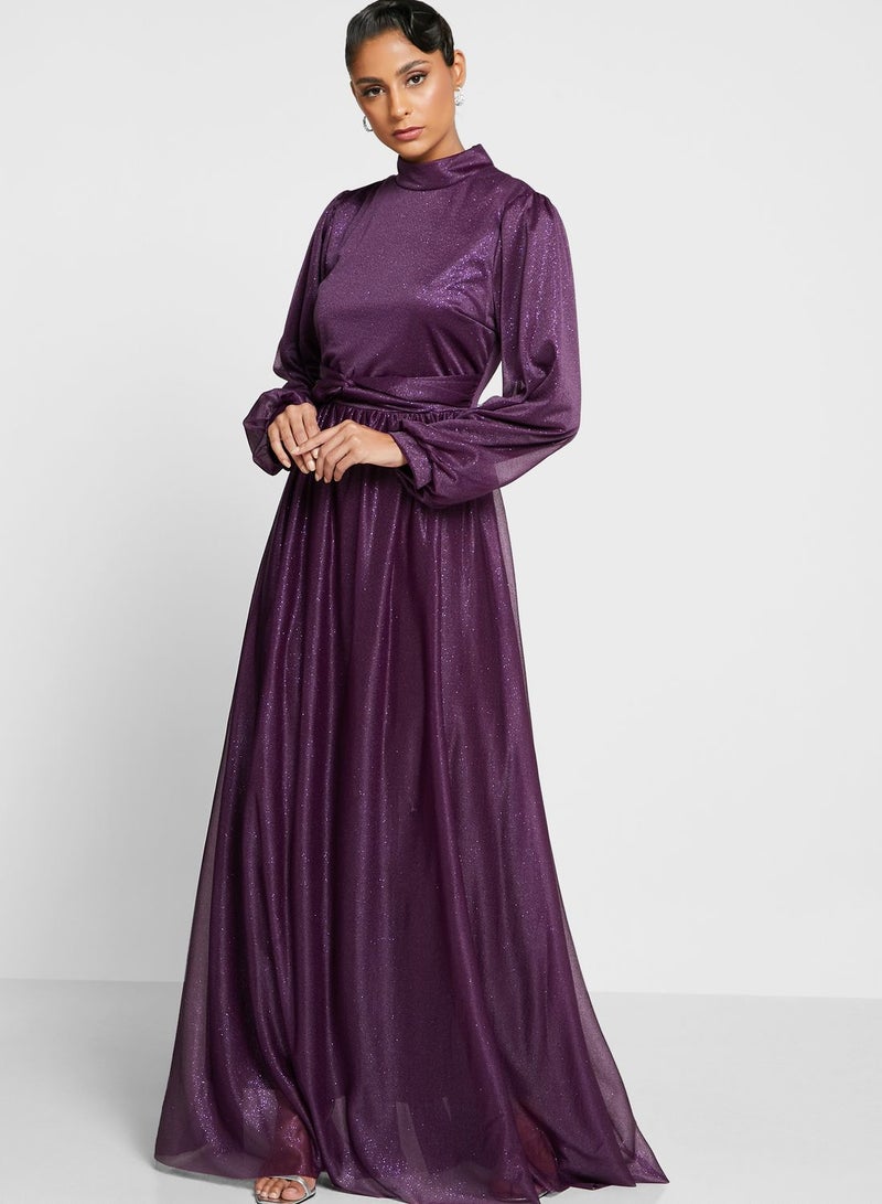 Khizana Cuff Sleeve Flare Dress - Image 1