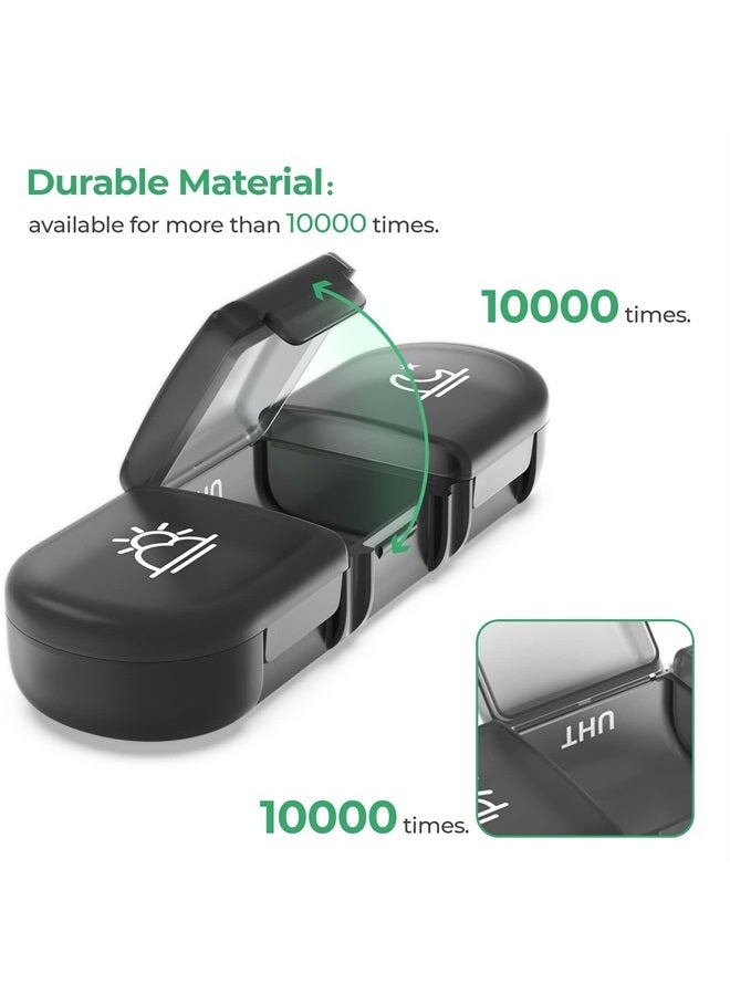 PULIV Weekly Pill Organizer 3 Times a Day, PULIV Portable Travel Pill Box 7 Day with Large Pill Containers, Light-Proof Pill Case for Vitamins, Medication, Supplements and Fish Oils (Black) - Image 5