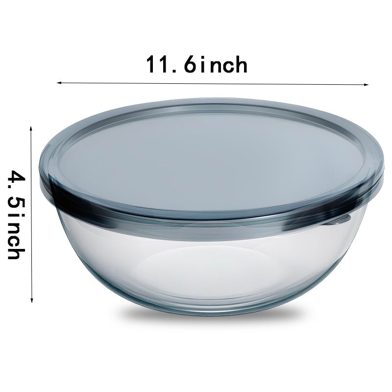 OZY 6.3 Quart Large Glass Mixing Bowl with Lid,Large Glass Bowl for Sourdough Bread Making,Kitchen Salad Bread Storage - Image 2