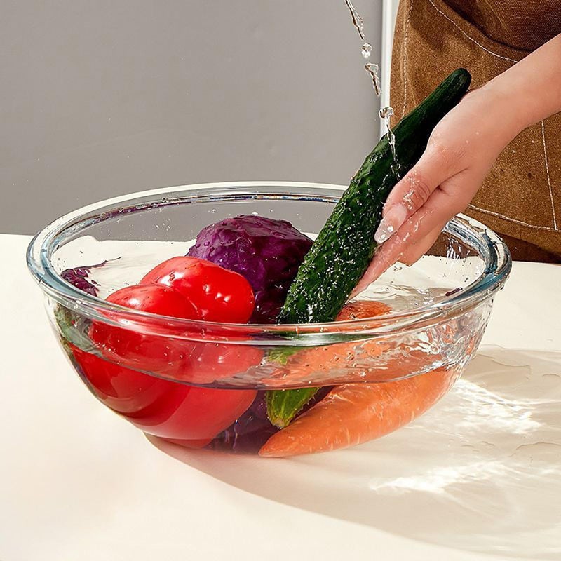 OZY 6.3 Quart Large Glass Mixing Bowl with Lid,Large Glass Bowl for Sourdough Bread Making,Kitchen Salad Bread Storage - Image 5