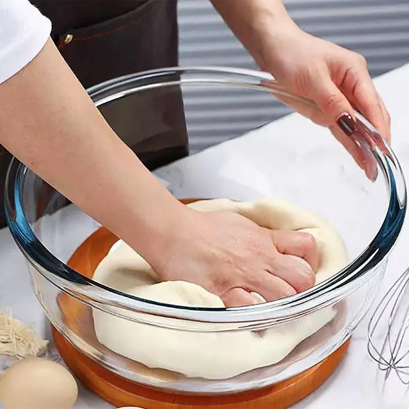 OZY 6.3 Quart Large Glass Mixing Bowl with Lid,Large Glass Bowl for Sourdough Bread Making,Kitchen Salad Bread Storage - Image 3