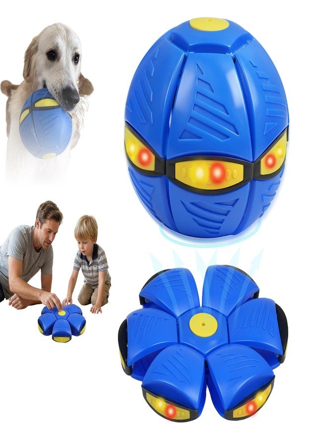 Foleto Magic Bouncing Ball for Kids- 3-in-1 Pop Up Flying Saucer Ball with 6 LED Lights, Dual-Form Magic Ball, Glow in The Dark Interactive pop up Ball Toy for Boys Girls, Indoor Outdoor Fun (Blue) - Image 1